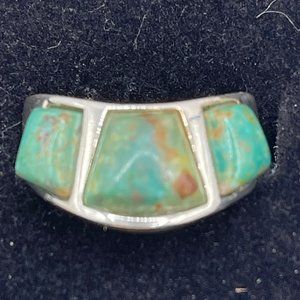 Turquoise and silver ring.